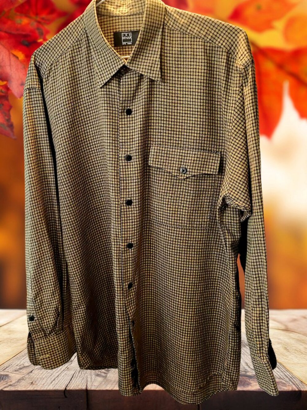 Ike Behar New York  Men's Shirt - Vintage Houndstooth Pattern - Size M